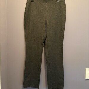 Liz Claiborne Alexis Pants Womens Size L Gray Pull-On Stretch Straight Leg